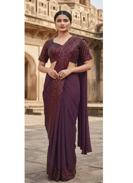 AD Shimmery Georgette Ready To Wear Saree Bulk Orders In India